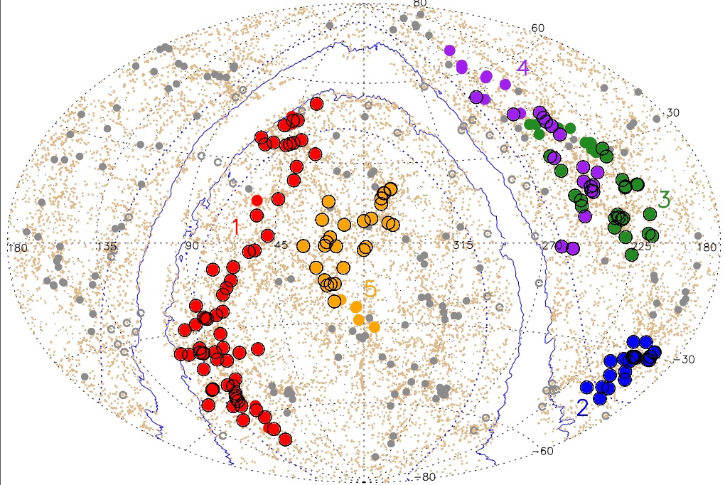 A system of black holes with different masses found at the center of a distant galaxy