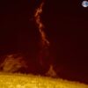 Solar Prominence: A Giant Compared to Earth 🔥🌍