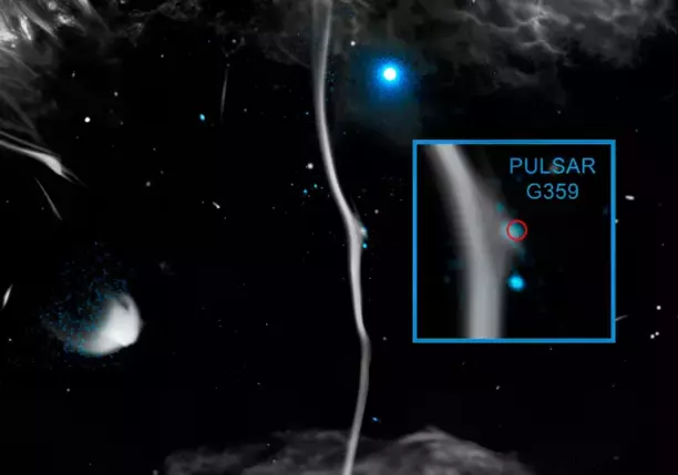 230-Light-Year Magnetic Filament Damaged by Neutron Star
